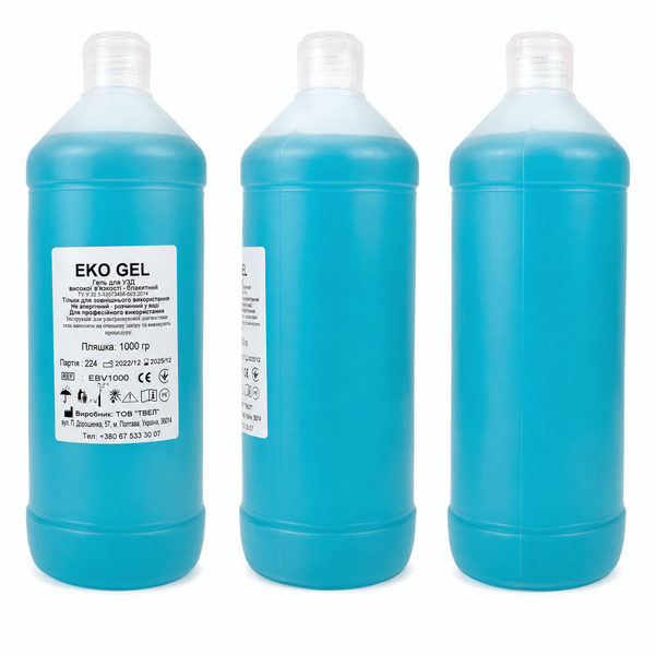 Гель для УЗД високої в'язкості блакитний EKO GEL, 1000 г 12048 фото